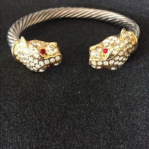 Unique Silver and gold snakehead costume bracelet
